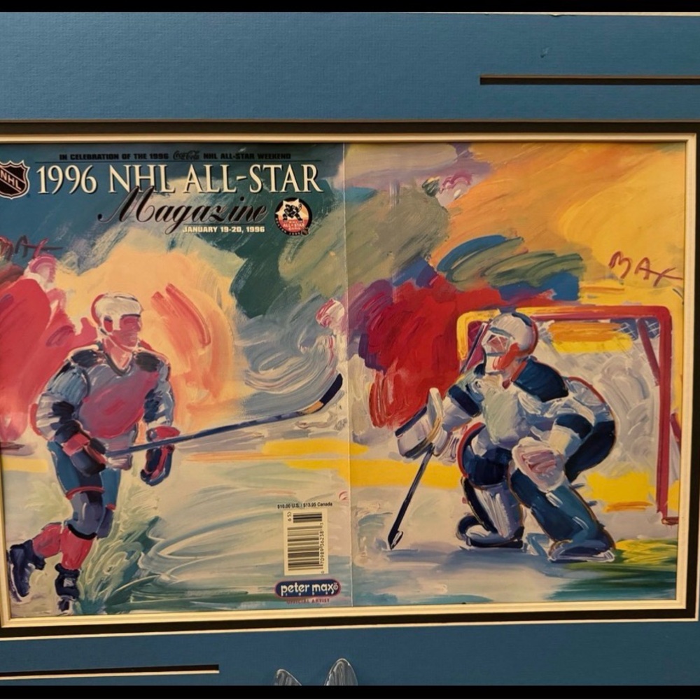 1996 NHL All-Star Magazine Cover Art by PETER MAX